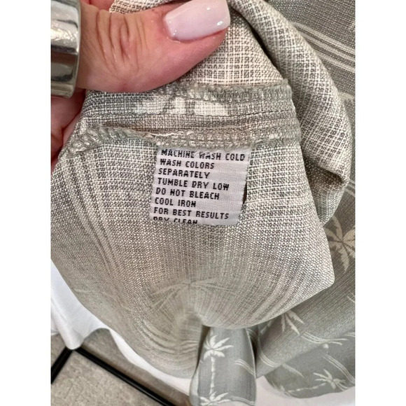 Tommy Bahama Gray Green Floral Silk Shirt - Size XL - Picture 5 of 5